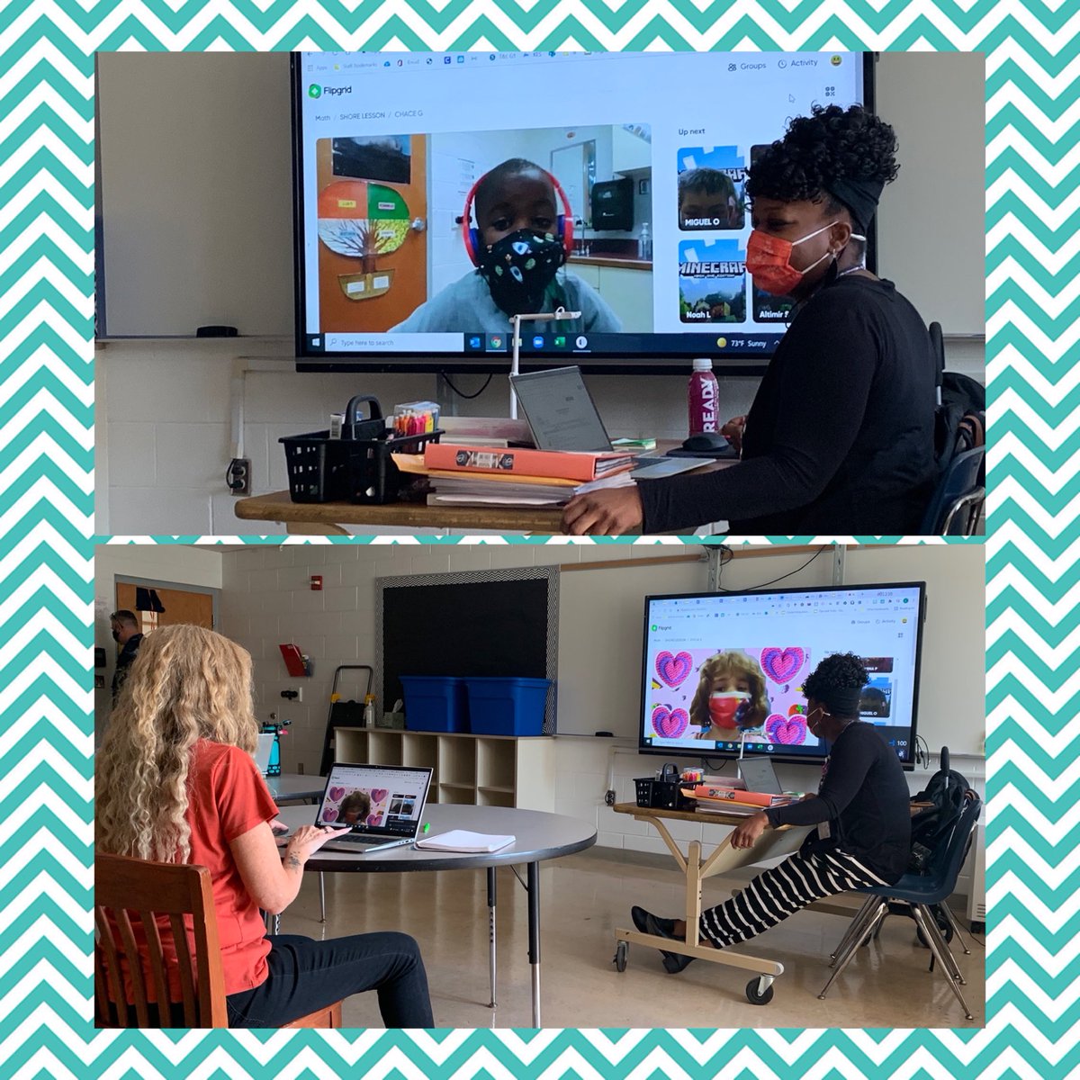 HRichardson_VB's tweet photo. During 1st grade math collaboration, one T shared a SHORE activity completed in class using #flipgrid as their technology response tool. So fun to watch Ss respond and share their thinking! @TechWarriorKES @FrbRgn #KESAmazing https://t.co/gqIF0lMQKz