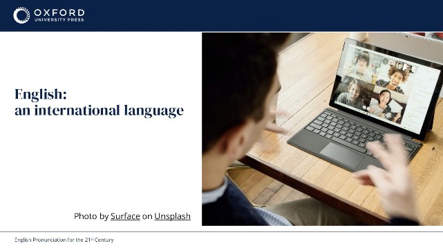 HelenTeachesEng's tweet photo. Great #Webinar @OUPELTGlobal #ELTTogether: Jane Setter's "#EnglishPronunciation for the 21st century". 

"The primary goal for pronunciation teaching must be international intelligibility, not sounding like a 'native speaker'."

#Nativespeakerism #ELTChat #ELT #Pronunciation #EFL https://t.co/L8MPHm7cll