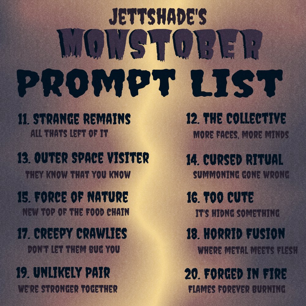 DanMangen's tweet photo. Doing another #Monstober List this year! It’s the same as last year because I’m lazy.. https://t.co/yA3Gv4YSsq