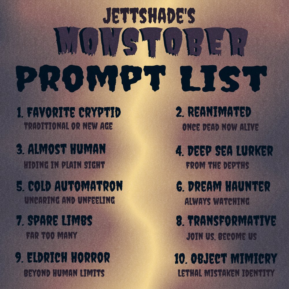 DanMangen's tweet photo. Doing another #Monstober List this year! It’s the same as last year because I’m lazy.. https://t.co/yA3Gv4YSsq