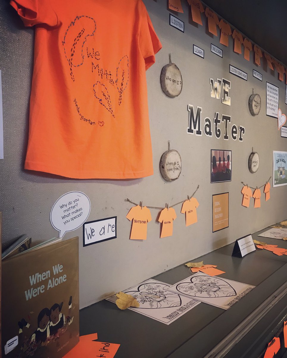 sarahkornelson's tweet photo. For every little spirit who matters. For those who were made to feel they did not. For the survivors of the Indian Residential School System, the pokaiks (children) who never came home, and those still waiting to be found. 

We wear orange to honour you. 

#OrangeShirtDay https://t.co/0fTIXuyaHx