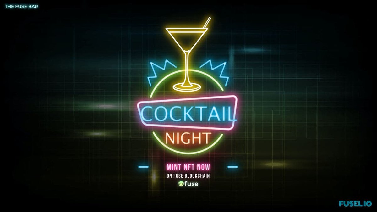 Fuse_network's tweet photo. Fancy a drink? 🍹 Welcome to THE FUSE BAR.

Just tell the bartender how many drinks you would like and be surprised with a delicious mix!

#FUSEL are 9, 999 randomly generated unique drinks! 

Did someone say #NFT? 😉 

TAKE A SEAT AND ENJOY YOUR DRINK 

https://t.co/0rzYe7ZG8m https://t.co/xgTdCiBqrr