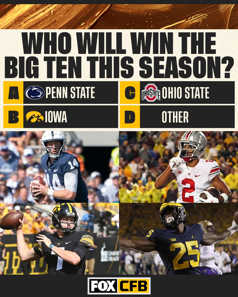 CFBONFOX's tweet image. Which team will win the @bigten this season? 🤔