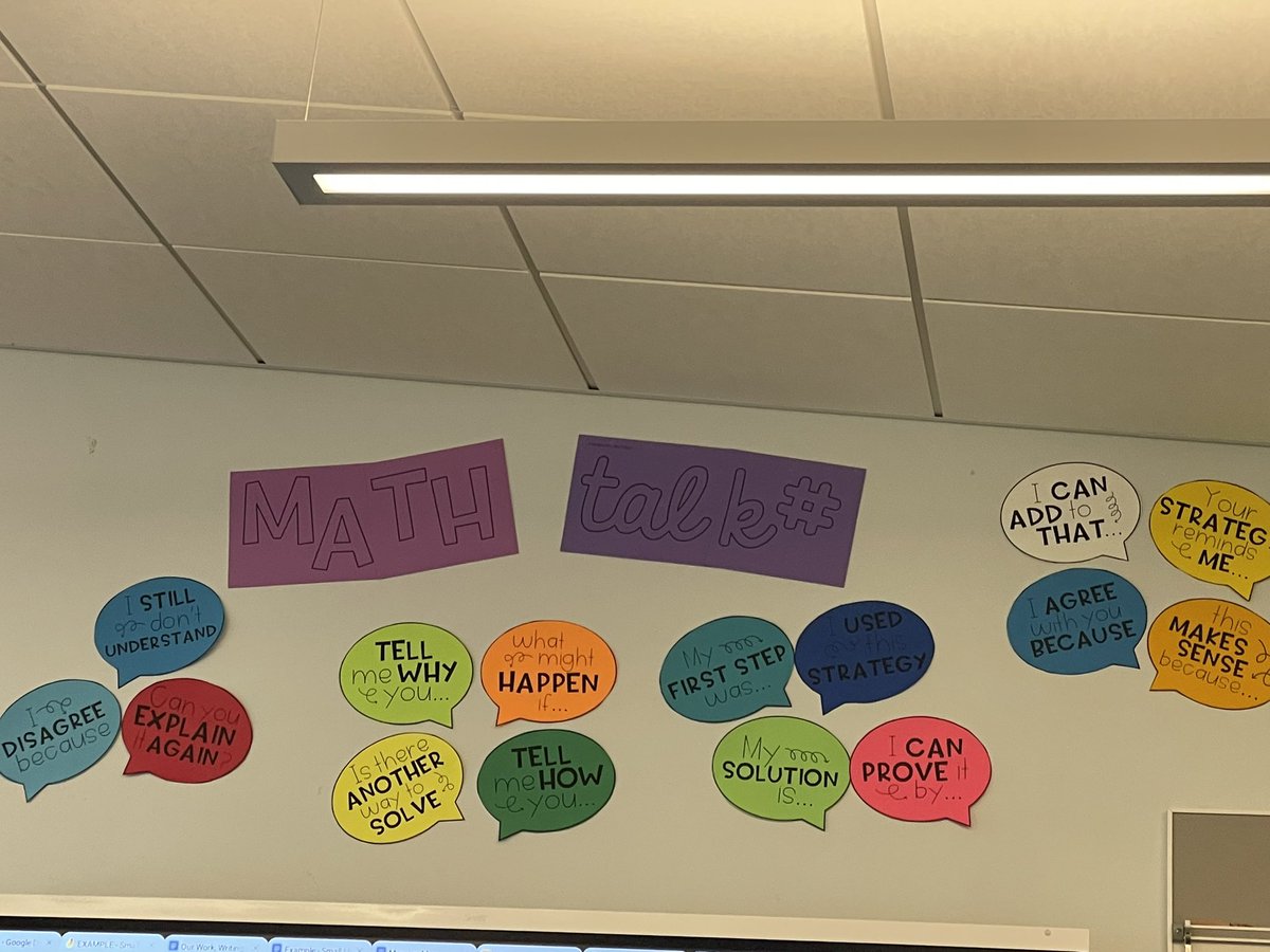 Spotted - math talk sentence starters to promote discourse