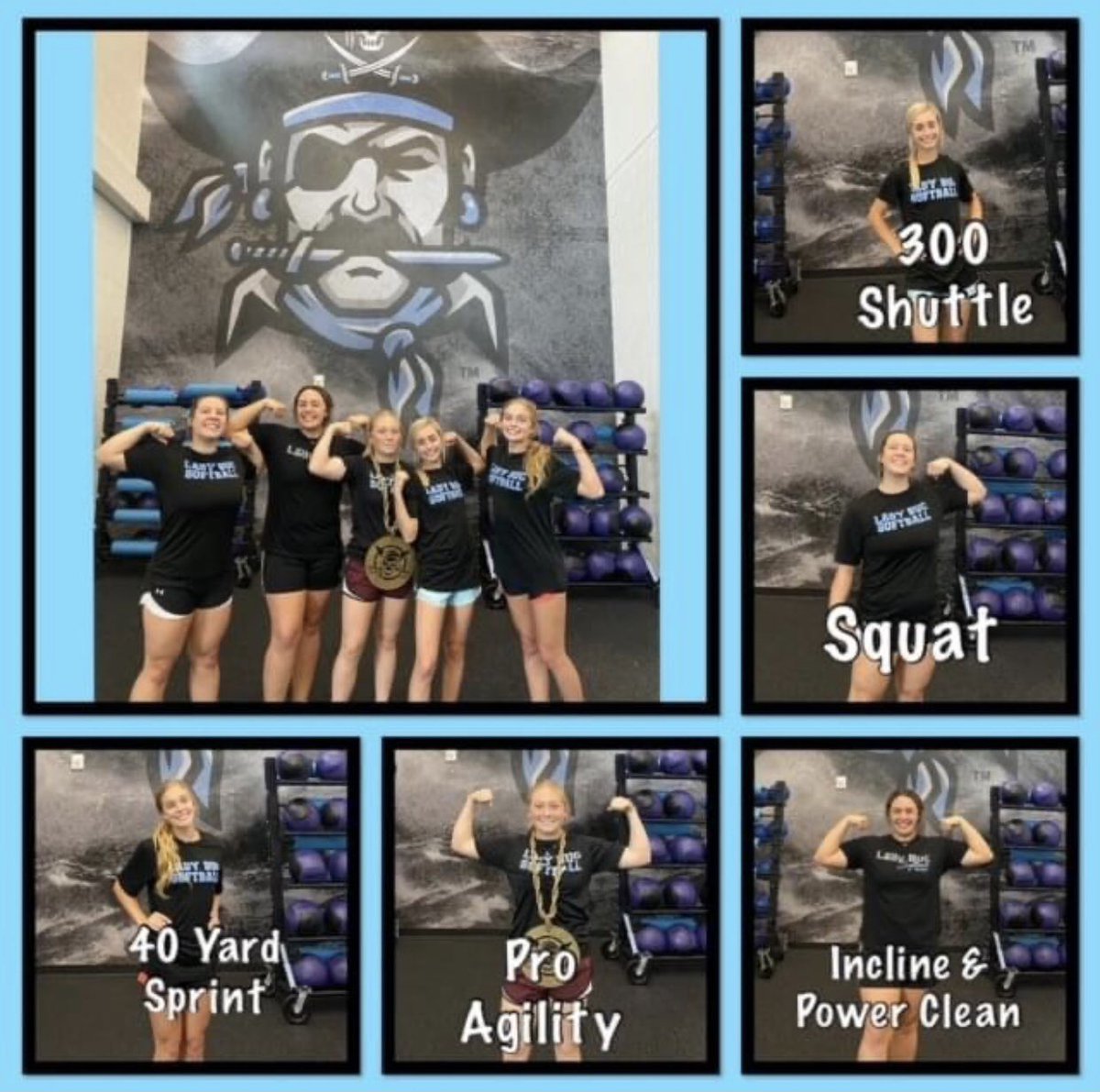 LadyBucSB's tweet photo. Congratulations to these young ladies who earned the top spots in our 6 Speed and Strength Categories. Way to work hard!!

Incline Press- Bella Owens
Power Clean- Bella Owens
300 Shuttle- Taylor Meier
40 Yard Sprint- Taylor Tracy
Squat- Taryn McDougal
Pro Agility- Haley Hughes https://t.co/WVhEMYcx0c