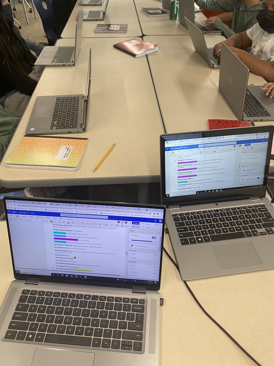 VenRodriguez1's tweet photo. Investigating Career classes are hard at work investigating careers, a Lawyer, Bailiff, and a Judge by creating a mock trial. Today we heard all about crime scenes from Officer Juarez. #HPMS @Kerrville_CTE https://t.co/mrCmvoG1Wg