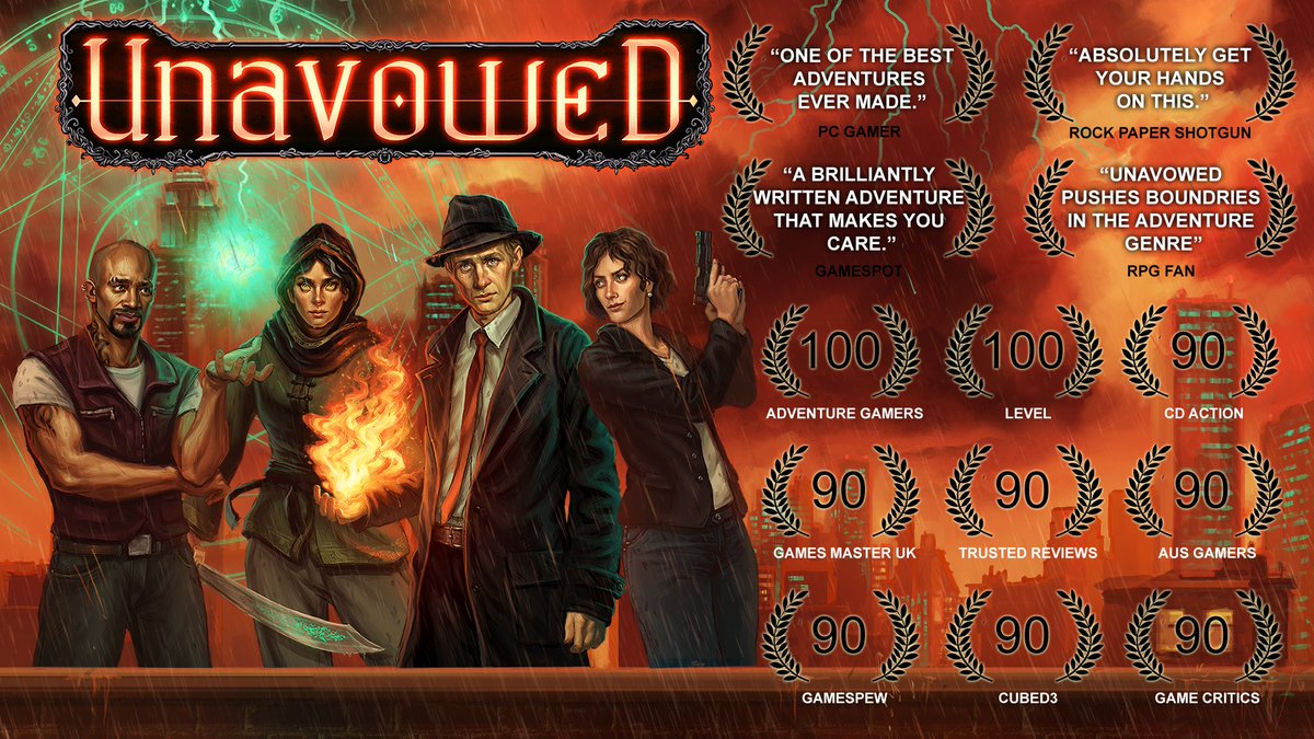 WadjetEyeGames's tweet photo. Unavowed is 15% off on the Nintendo Switch! 

Super proud to join many other illustrious adventure game developers as part of the Switch Point and Click Sale!

https://t.co/Y10SEzU9rL https://t.co/N5qtXxEWdt