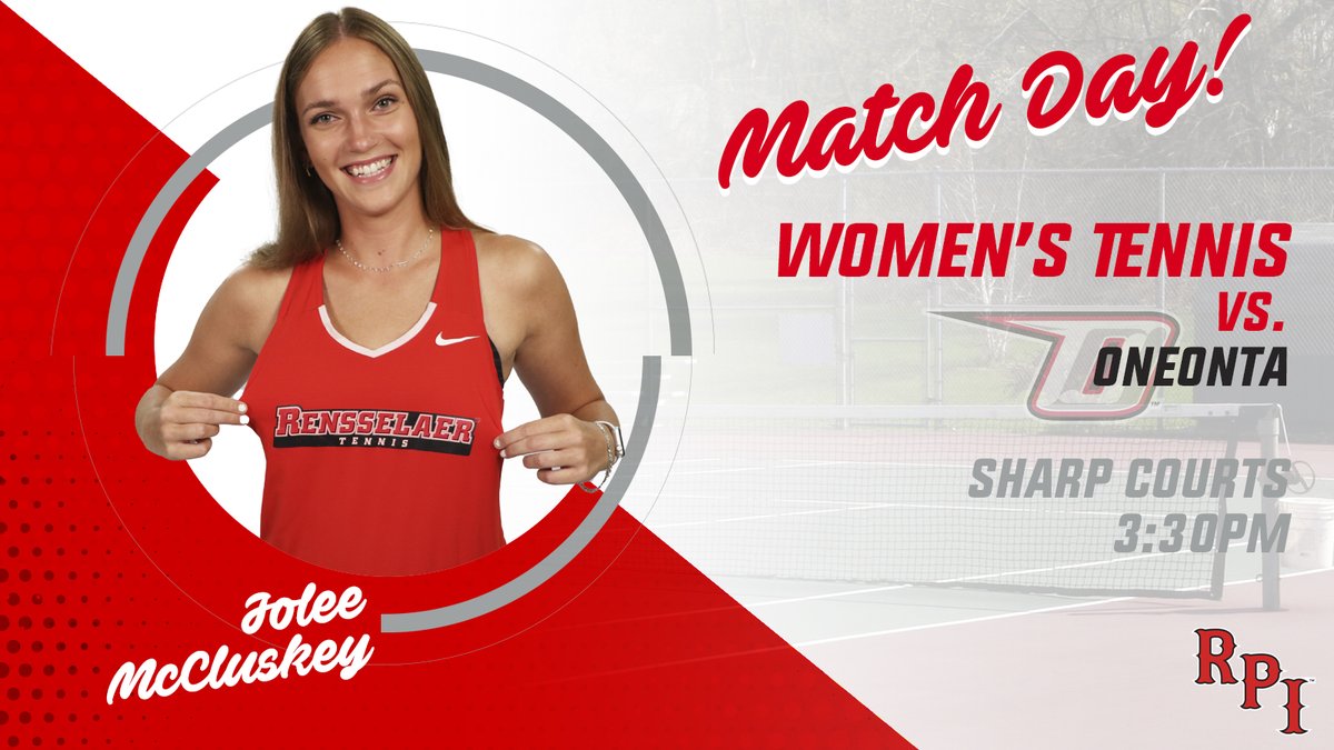 RPIAthletics's tweet photo. It's SENIOR DAY for @RPIWomensTennis! The Engineers welcome Oneonta to town this afternoon ⬇️

🆚 @RedDragonSports
⏱ 3:30pm
📌 Troy, NY
🏟 Sharp Courts
📊 https://t.co/TgxOWAwcJ6

#RPIWT | #d3tennis https://t.co/aezL22oBoK