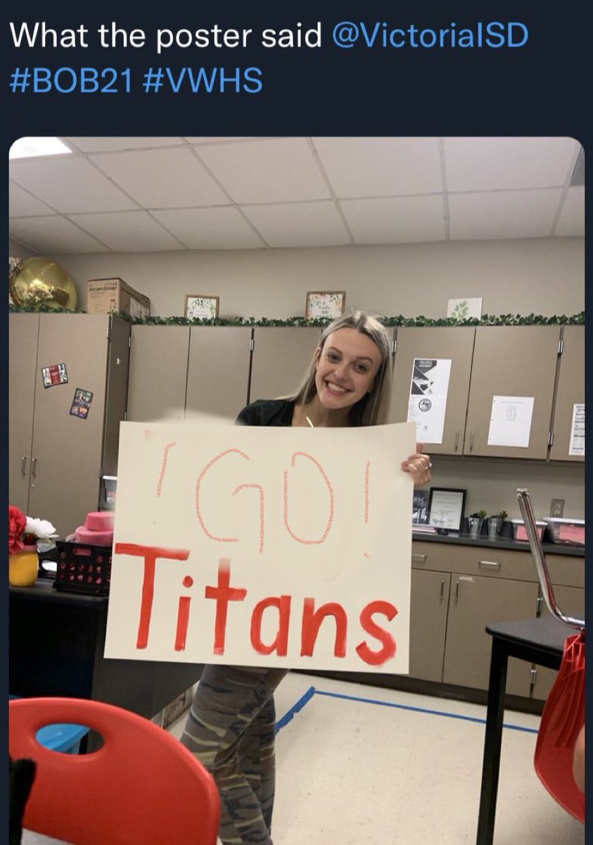Britney73908202's tweet photo. Thanks for the support @VictoriaISD #vehs #bob21 https://t.co/trbCcRqTyl