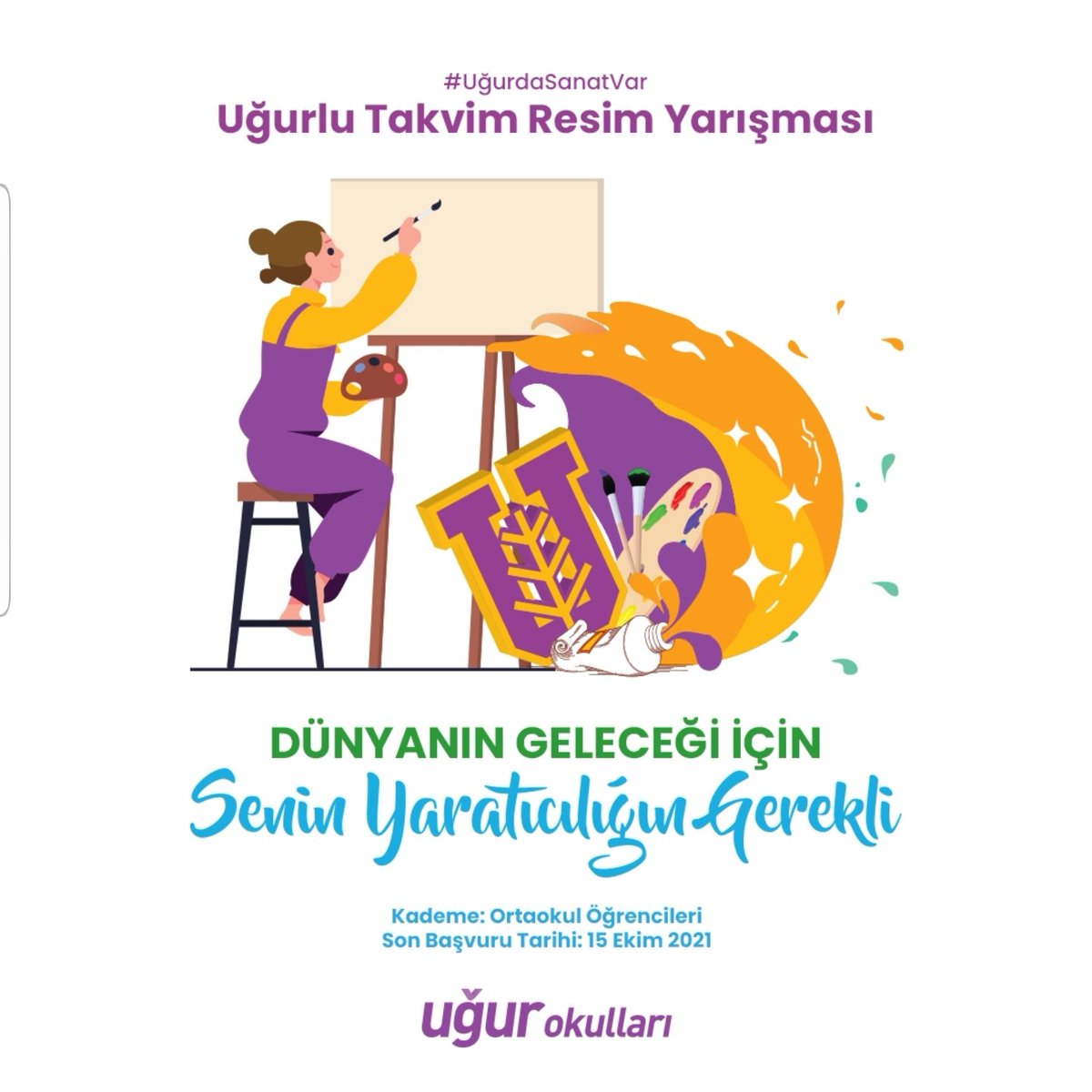 Asena Kadıoğlu (@asnkdoglu) on Twitter photo Uğurlu ortaokul öğrencilerimizin eserlerinin yer alacağı, “Küresel Amaçlar” temalı 2022 Uğurlu Takvim Resim Yarışması başlıyor.
#UğurdaSanatVar
<a href="/ardaergez/">Arda ERGEZ</a> <a href="/UgurOkullari/">Uğur Okulları</a> <a href="/ozleyis_yalcin/">Özleyiş Yalçın</a> <a href="/ulassalihozdemi/">Ulaş Salih ÖZDEMİR</a> @UODogukent Uğurlu ortaokul öğrencilerimizin eserlerinin yer alacağı, “Küresel Amaçlar” temalı 2022 Uğurlu Takvim Resim Yarışması başlıyor.
#UğurdaSanatVar
<a href="/ardaergez/">Arda ERGEZ</a> <a href="/UgurOkullari/">Uğur Okulları</a> <a href="/ozleyis_yalcin/">Özleyiş Yalçın</a> <a href="/ulassalihozdemi/">Ulaş Salih ÖZDEMİR</a> @UODogukent