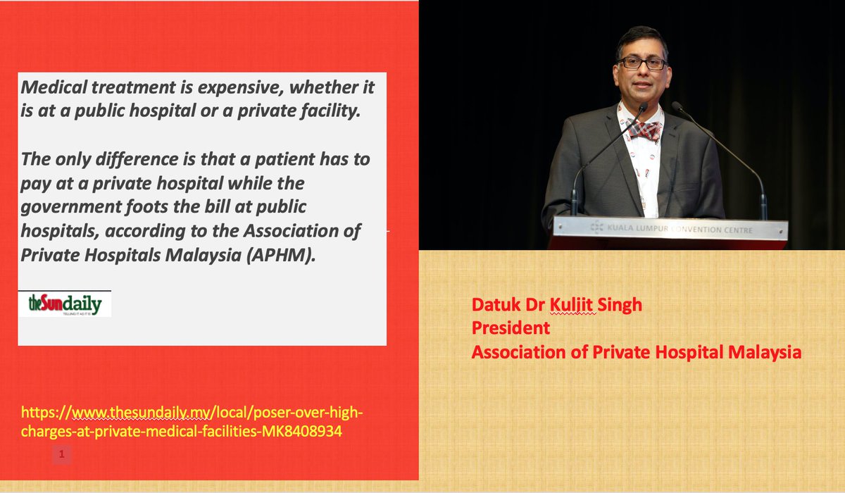 DatukKuljit's tweet image. thesundaily.my/local/poser-ov…

“At private hospitals, bills are itemised and patients would know the cost of each item and treatment,” he said.

“It is equally expensive at a public hospital. The only difference is that the cost is fully or heavily subsidised by the government.”