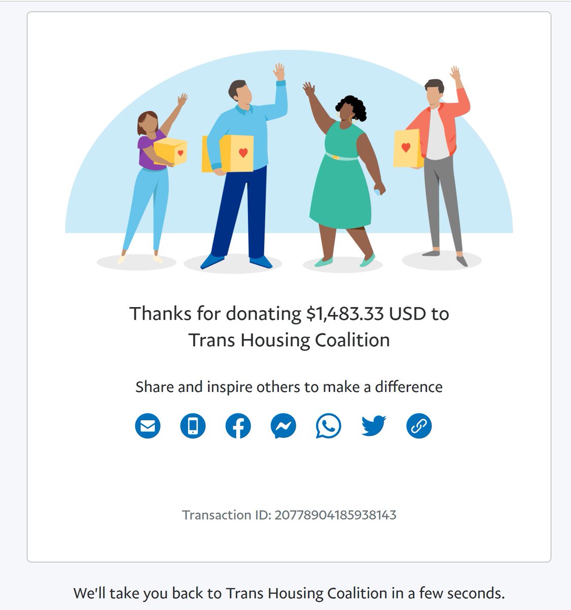 And... that's a wrap ! 

Thank to your support, we have been able to raise and donate 1483,33$ for the Trans Housing Coalition. 

Check out the THC website to learn more about their work : transhousingcoalition.org