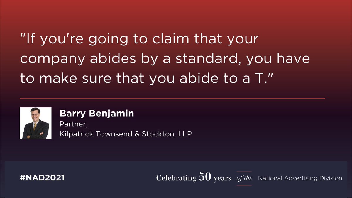If you make a claim about abiding to a certain standard, you have to follow through.

#NAD2021