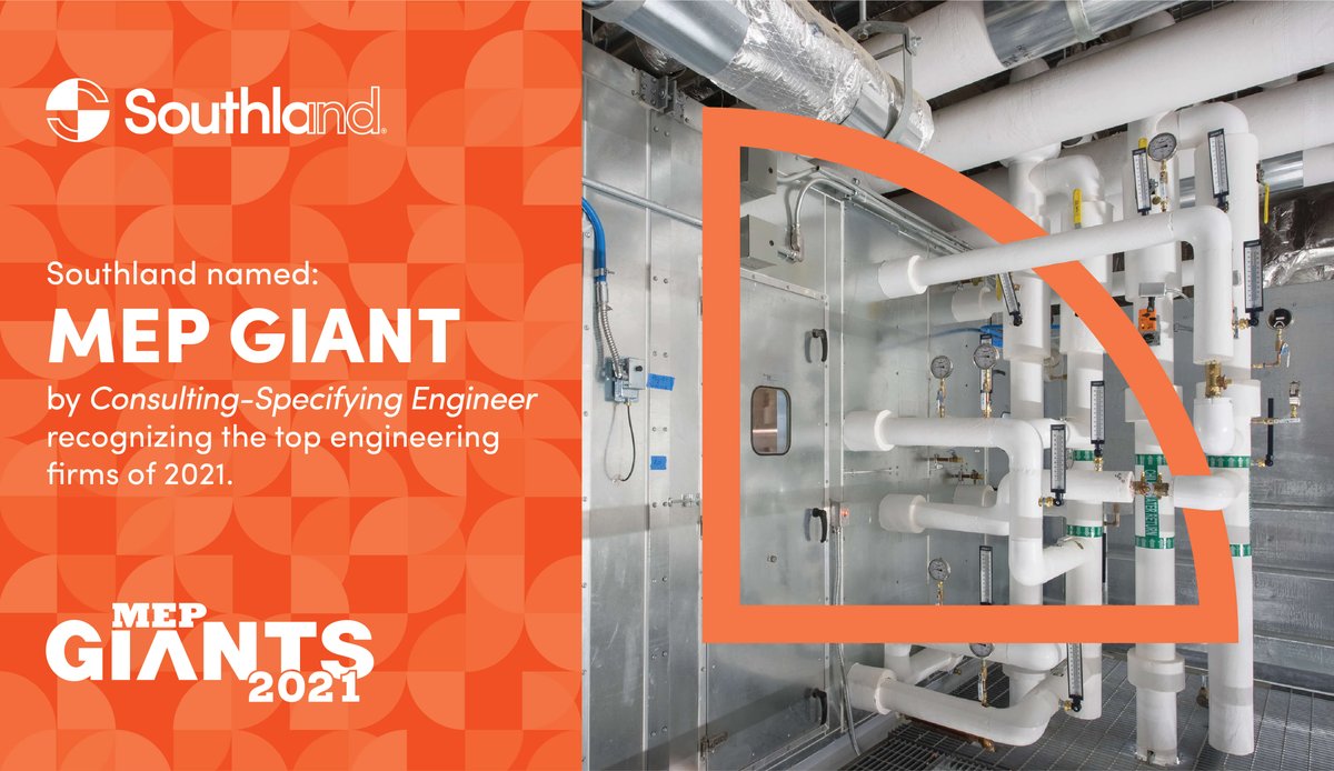 Southland is celebrating being ranked number 23 on <a href="/CSEmag/">Consulting-Specifying Engineer Magazine</a> 2021 MEP Giants list. The list recognizes leaders in the engineering industry who continuously push the boundaries. Take a look: bit.ly/2021MEP_Giants. #CSEMag #MEPGiants #BuildingIndustry
