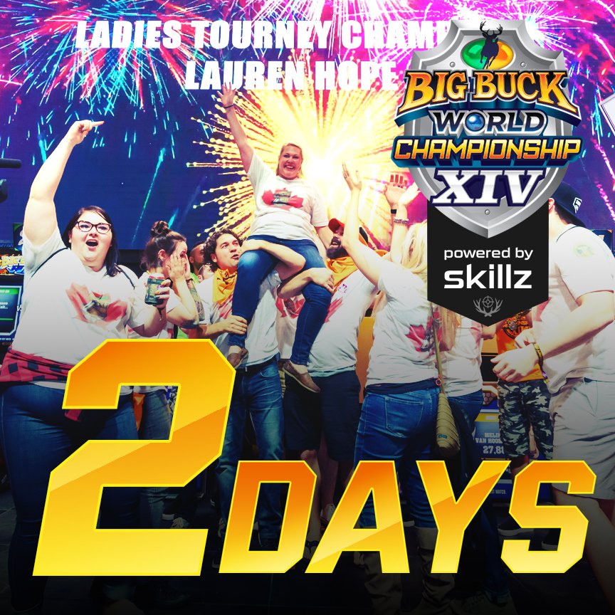 bigbuckhunter's tweet photo. 2 DAYS until Big Buck World Championship XIV takeover of Joe's Live in Rosemont, IL! Will you be there?! #BigBuckWC #BBWC #JoesLive #PoweredBySkillz @skillz https://t.co/k1FUDImGcW