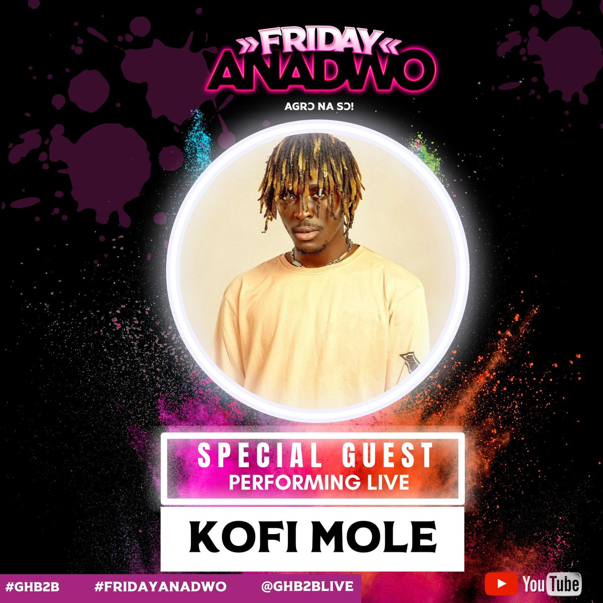 ghb2blive's tweet photo. Have You Set Your Alarm? GHB2B IS BACK💃🏾
It’s a Throw Your Leg vibe this Friday every hour from 9PM‼️And we’re back with a very special guest - @kofi_mole will be in the #GHB2B🌎🇬🇭 studio this Friday!
Don’t forget to subscribe to our YouTube Channel and all our other socials 🗣 https://t.co/COdEZSNVMI