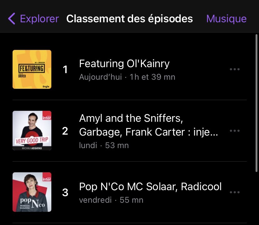 FeaturingTalk's tweet image. 🔥🔥🔥 @drivermc x @olkainry numéro uno sur @ApplePodcasts dans la catégorie musique 👑👑

👉 featuring.fm