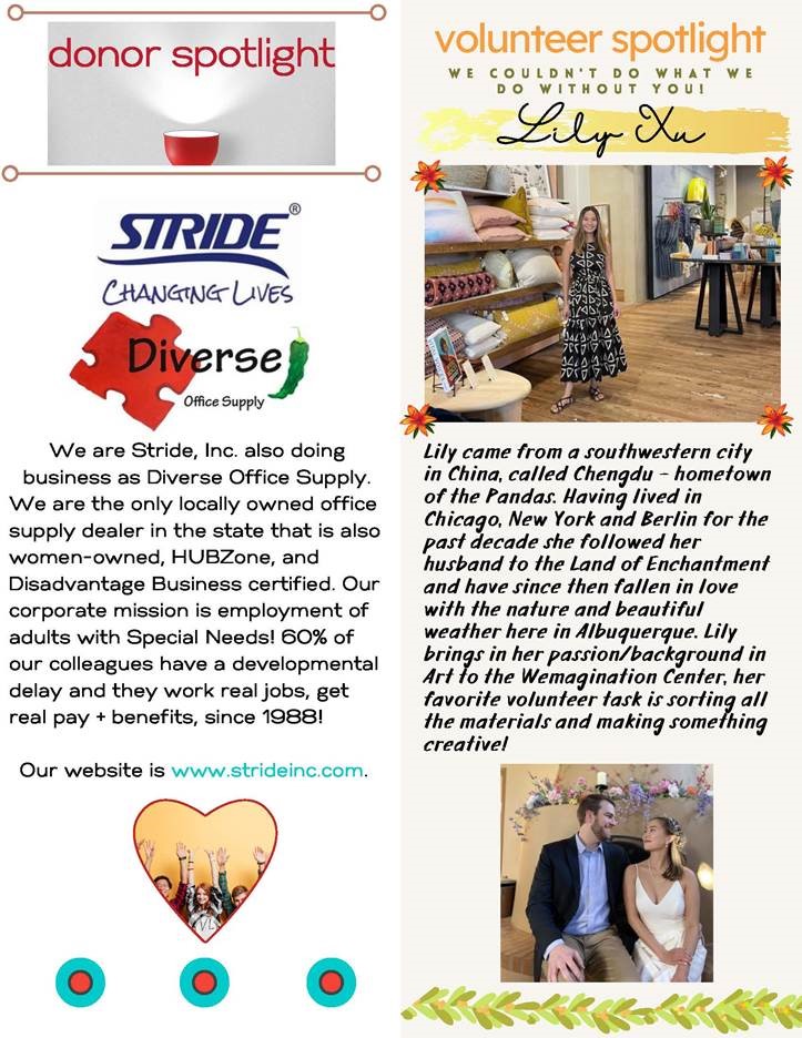 Stride_inc's tweet photo. We're featured as the Donor Spotlight for @WemaginationCtr! Part of UNM's Early Childhood Resource Center. Companies donate materials in support of understanding the essential role of play in learning for kids! Play is part of learning.🏫🖍️🏓#earlychildhoodeducation
#donatetoday https://t.co/8bOnKBNk2x