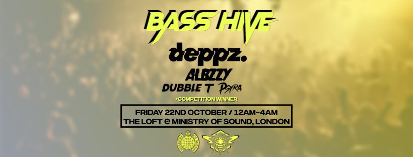 basshiveuk's tweet photo. ⚡️ BASS HIVE @ MINISTRY OF SOUND ⚡️

We are delighted to announce our debut event on the 22nd October 2021 taking over The Loft at Ministry of Sound, London!

If you would like to play at this event, enter our mix competition for a chance to play a set on the night! https://t.co/psgc4jBbYp