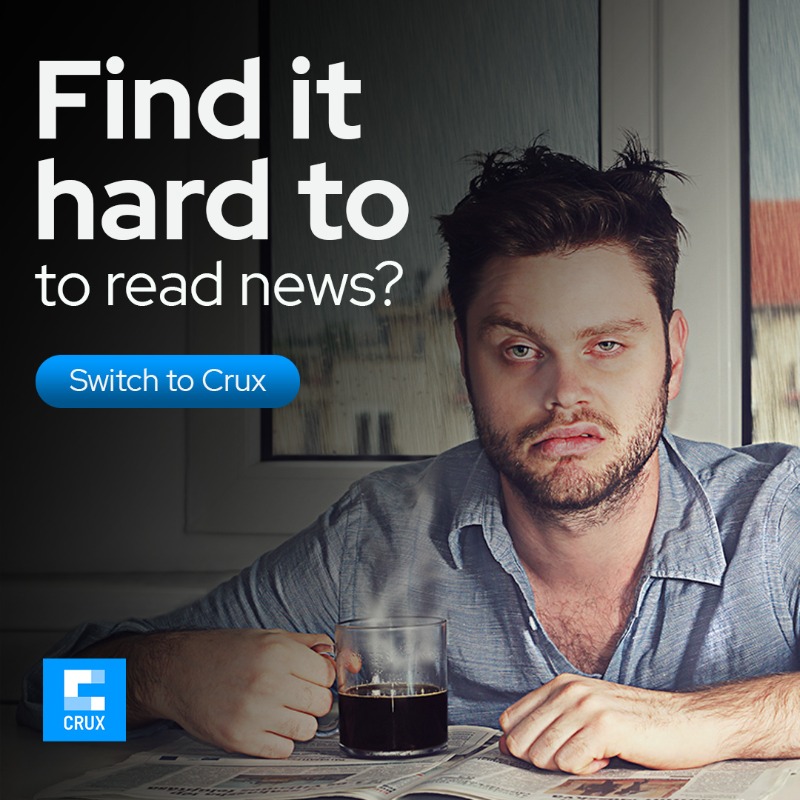 crux_news's tweet photo. Simplify news-reading and read to-the-point 60-word news summaries on Crux App!