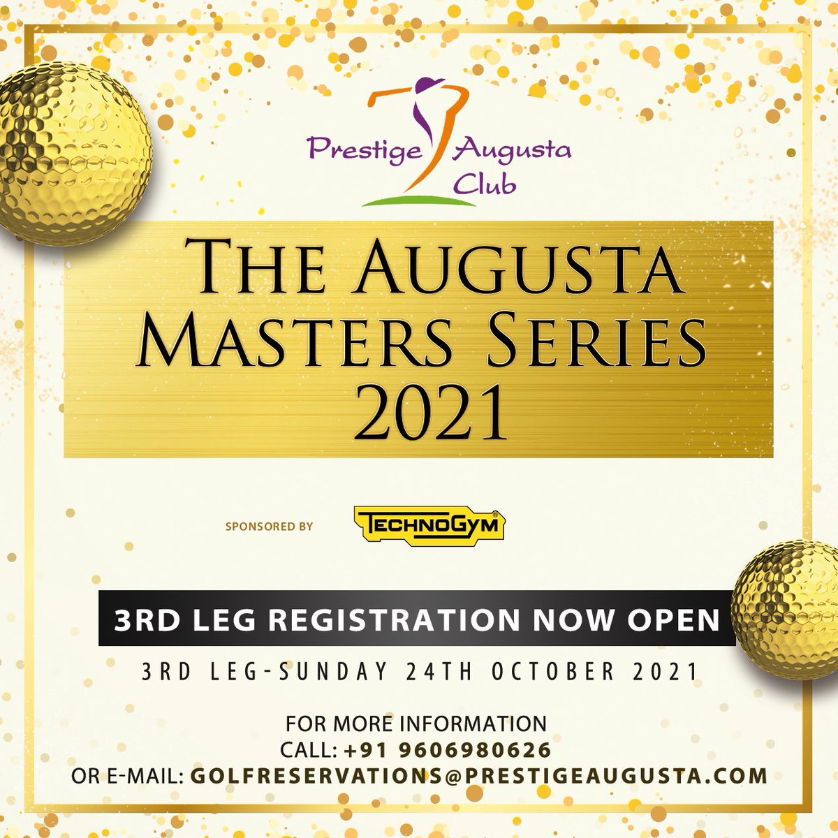 AugustaPrestige's tweet photo. Limited number of spots are available for this much sought after event. So register now and secure your place.
.
Visit our website : https://t.co/L8r5dnKuaN to login and register. 
.
Bank bookings are available. 
.
For more information please call +91 9606980626 . https://t.co/51B16ZHdij