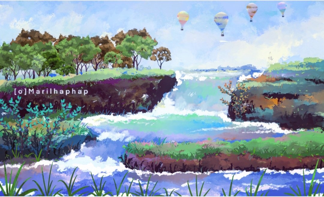 M4121L's tweet photo. Waterfall - 
#DigitalArtist #ArtistOnTwitter #illustration #animation #background #digitalpainting #art https://t.co/5Gg5axvuw1