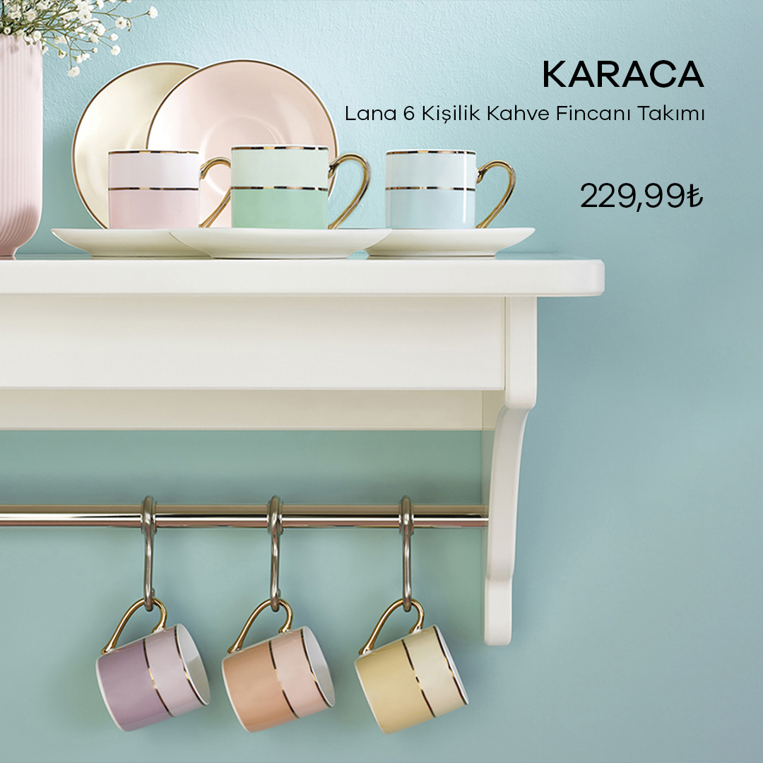 Karaca Lena'nın pastel tonlarıyla kahve saatleri çok daha renkli.

Karaca Lana 6 Kişilik Kahve Fincanı Takımı 229,99 TL!

Hemen alışveriş yapmak için: bit.ly/KaracaLenaKahv…