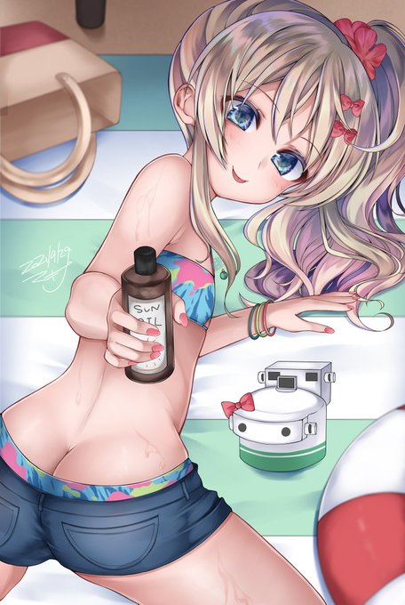 オイル塗りを仕掛けてくる水着グレカーレ 