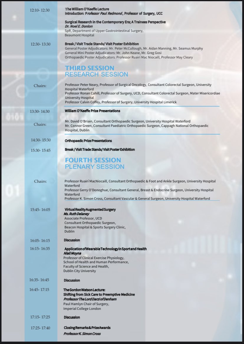 Really looking forward to the Waterford Surgical October Meeting on 9-10-21. Great topic (Robotics and Innovation in Surgery), programme and speakers inc Lord Darzi. Good luck to all the prize session presenters too! Registration details at wsom.ie