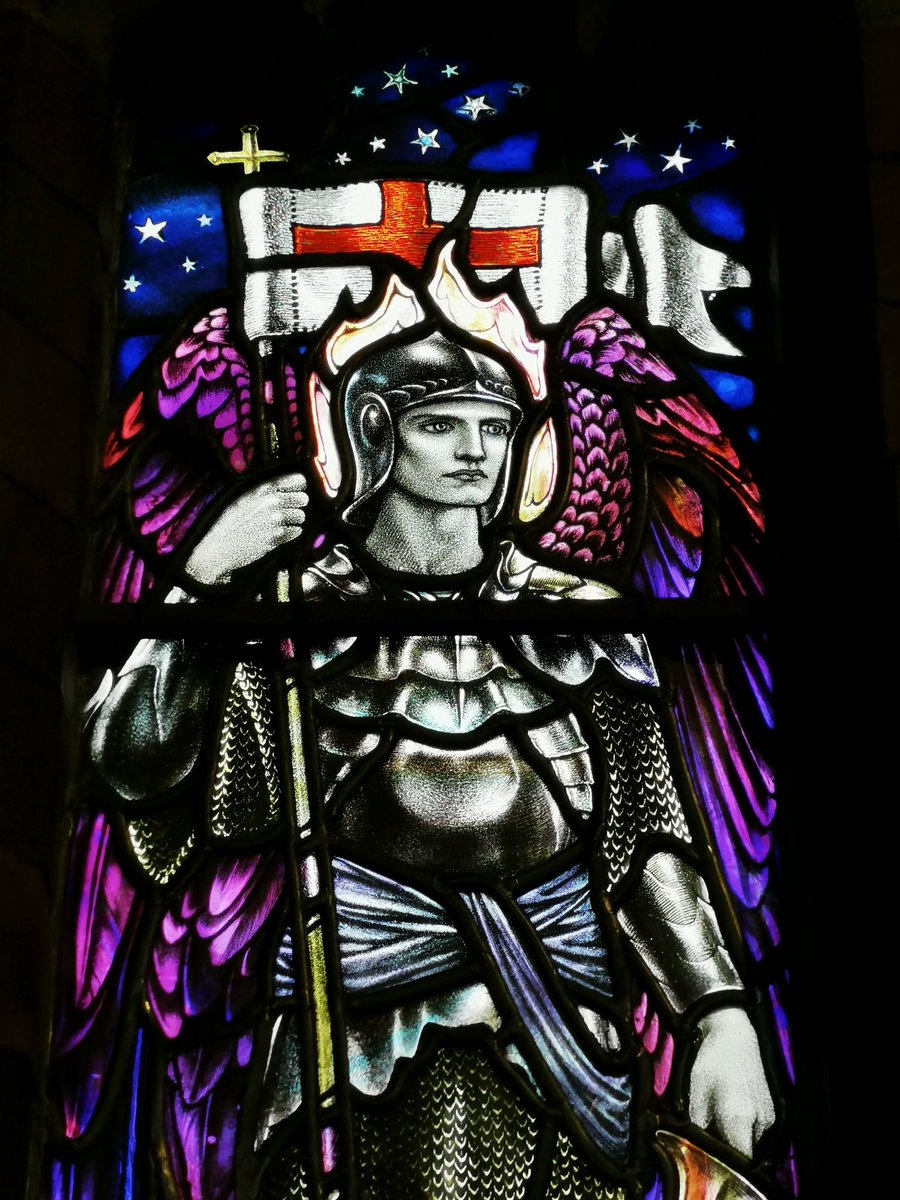 #HatsInChurches #AnimalsInChurches
St. Michael by Karl Parson's, St. Chad's, Ladybarn, Manchester. May be a repeat, in which case, apologies