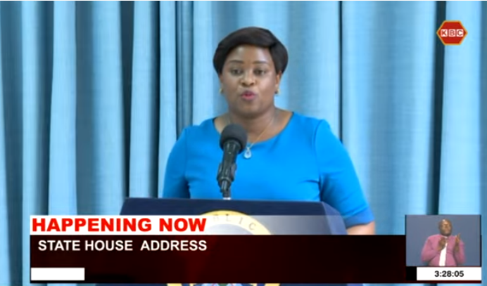 KBCChannel1's tweet photo. Breaking:
Amb Monica Juma - CS, Ministry of Energy
Charles Keter- CS, Ministry of Devolution
Eugene Wamalwa- CS, Ministry of defense ^CO
#StateHouseAddress https://t.co/fhOnI8xCZJ