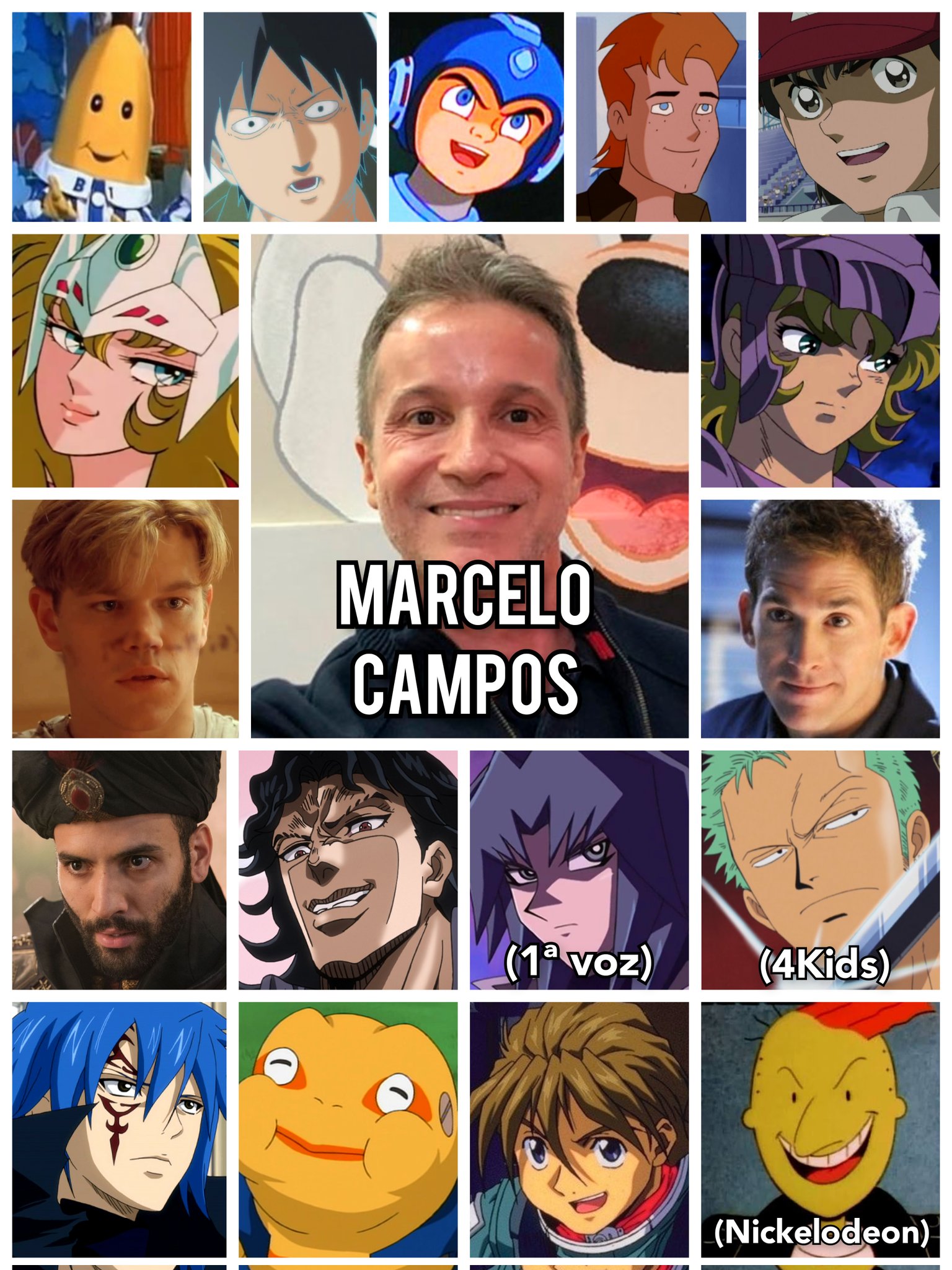 Personagens Com os Mesmos Dubladores! on X: - Marcelo Campos