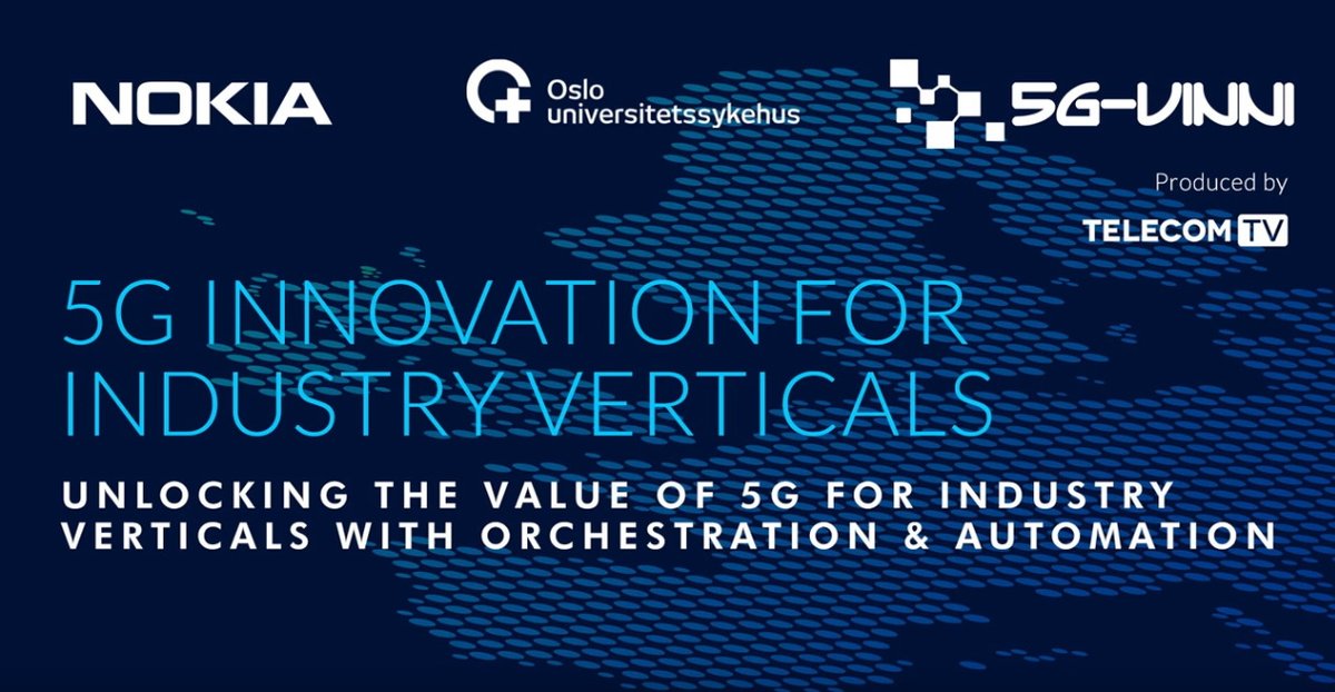 5G-VINNI roundtable about orchestration and automation of network slicing with Deepa Ramachandran, Nokia and Dr. Ilangko Balasingham, Oslo University Hospital on TelecomTV
5g-vinni.eu/2021/09/29/5g-…
#5Ginnovation #5Ginfrastructure #VerticalUseCases #NetworkSlicing <a href="/TelecomTV/">TelecomTV</a> <a href="/5GPPP/">5GPPP</a>