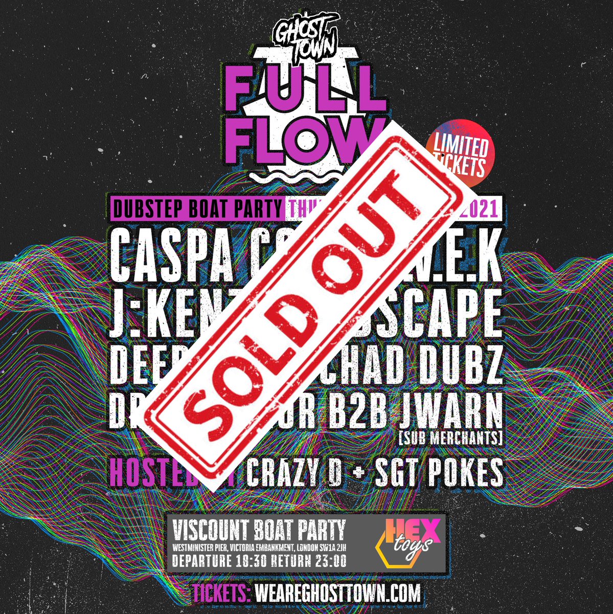 caspaofficial's tweet photo. SEE YOU ON THE THAMES LONDON ๐ฌ๐ง๐
EVERYONE WILL BE EMAILED TODAY REGARDING TICKET & INFO!
#dubstep #caspafullflow #weareghosttown https://t.co/RO67l40Kea