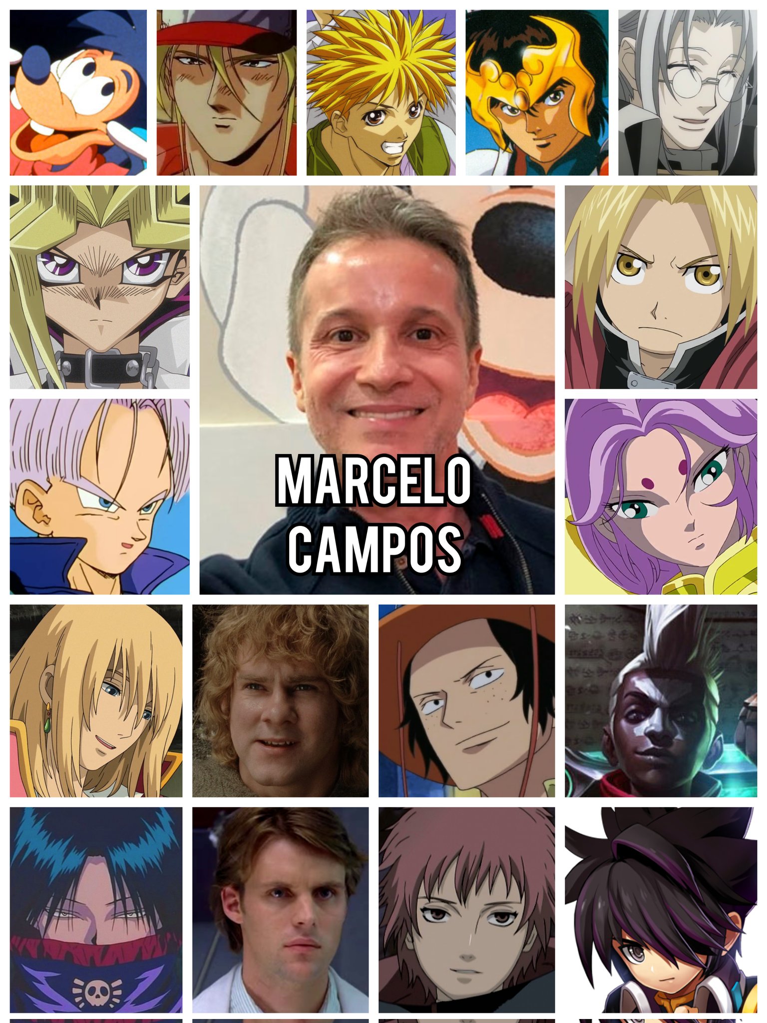 Personagens Com os Mesmos Dubladores! on X: - Marcelo Campos, dublador do  Ed Elric de Fullmetal Alchemist, Yugi de Yu-Gi-Oh!, e Trunks do Futuro de  Dragon Ball!  / X