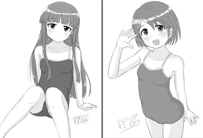 #今月描いた絵を晒そう 
9月は6枚。全身を描く練習と称してスク水沢山描きました(笑

今後も唐突にスク水を描k・・・じゃなくて全身を描く練習しますよ?(オイ 