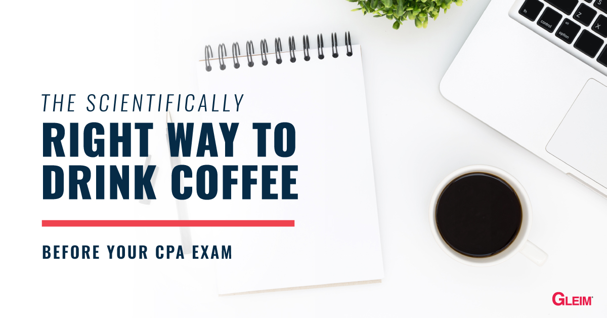 GleimCPAReview's tweet photo. It's #NationalCoffeeDay! Discover the scientifically RIGHT way to drink coffee before your CPA Exam. Then, tell us: what's your fall beverage of choice while studying? https://t.co/LHEnqbz93t #CPAexam #TestTip https://t.co/JQMyJCb3Od
