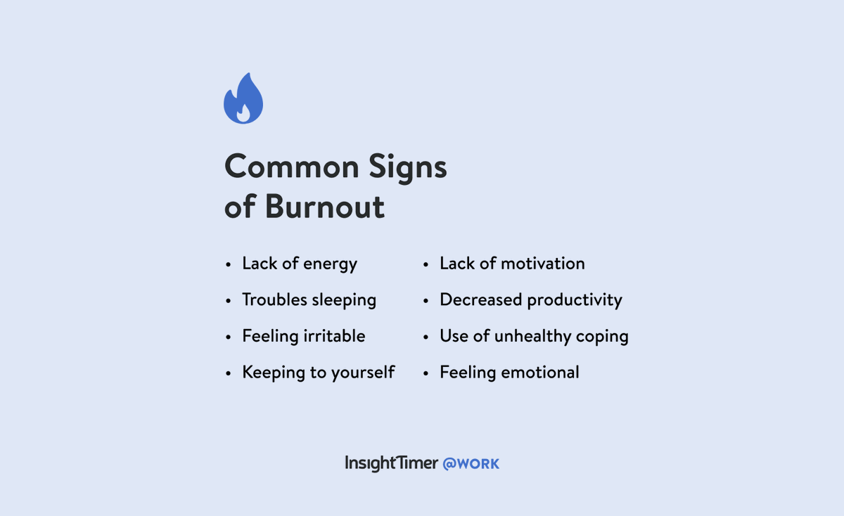 InsightTimer's tweet photo. π₯BurnoutΒ is not a badge of honor. With the current work culture, it is easy to find yourself on the verge of exhaustion. Setting boundaries and checking in with yourself regularly will help you #preventburnout. Read more on: https://t.co/jcI3Ujjfas
#insighttimeratwork https://t.co/b00UwP08vz
