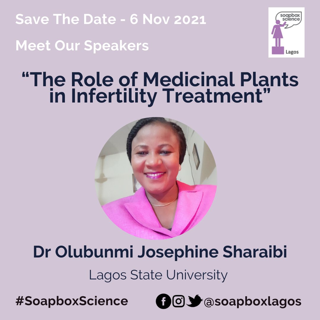 Soapbox Science Lagos (November group) (@soapboxlagos) on Twitter photo How can we harness #plants to solve infertility challenges? Discover the amazing world of medicinal plants #research w/ Dr Olubunmi Sharaibi (<a href="/LASUOfficial/">Lagos State University</a>) at @Soapboxscience #Lagos - 06/11/21 (Online).
#WomeninScience #STEM #scicomm #nigeria #science #drugs #women #health #men How can we harness #plants to solve infertility challenges? Discover the amazing world of medicinal plants #research w/ Dr Olubunmi Sharaibi (<a href="/LASUOfficial/">Lagos State University</a>) at @Soapboxscience #Lagos - 06/11/21 (Online).
#WomeninScience #STEM #scicomm #nigeria #science #drugs #women #health #men