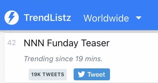 TrendFor_NNN's tweet photo. Keywords No.42 World wide Trend ปังมากกกก ทุกคนเก่งมากกกกก 👏👏👏🎉🎉🎉🎆🎆
NNN Funday Teaser
#น้ำหนึ่งเนย https://t.co/9fZaIc5Zcb