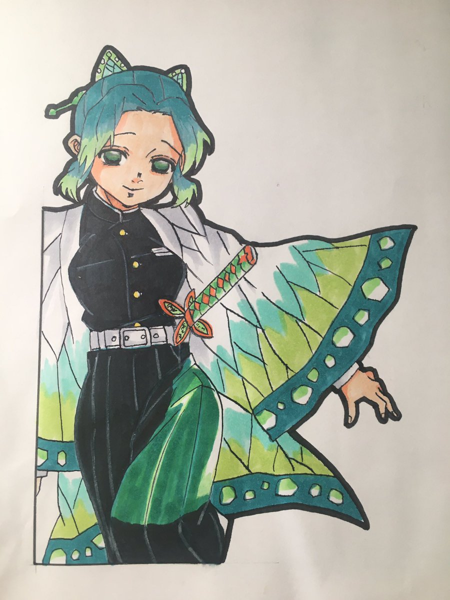 鬼滅の刃 え 胡蝶しのぶがミドリ色に カラーチェンジ 鬼滅 胡蝶 緑 カラー イラスト 漫画 アニメ 塗り絵 映画 ゲ Youtubeより やっと動画できましたー 動画は上のリンクから ツイレポ