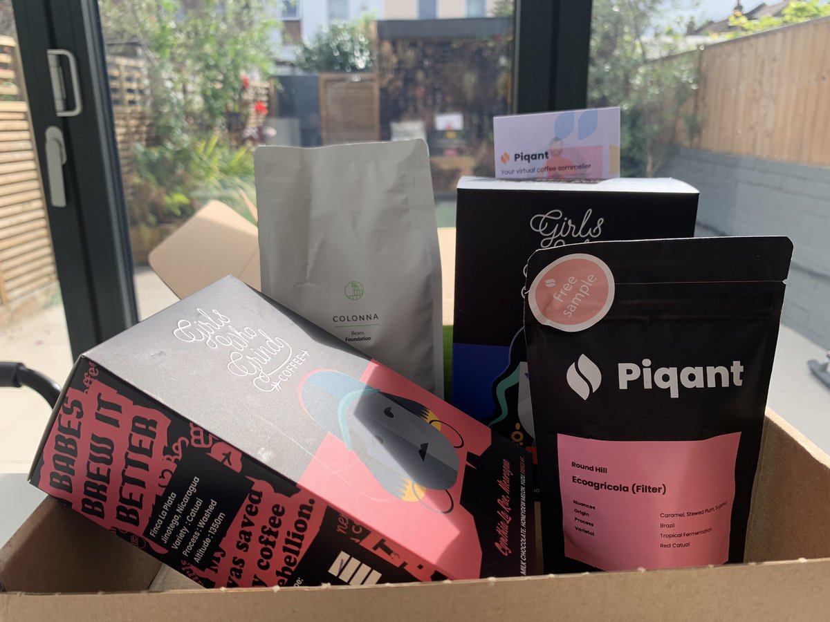 My <a href="/piqantco/">Piqant</a> haul for this week. Goodies from <a href="/GWG_Coffee/">GirlsWhoGrindCoffee</a> and <a href="/ColonnaCoffee/">colonna</a>.
