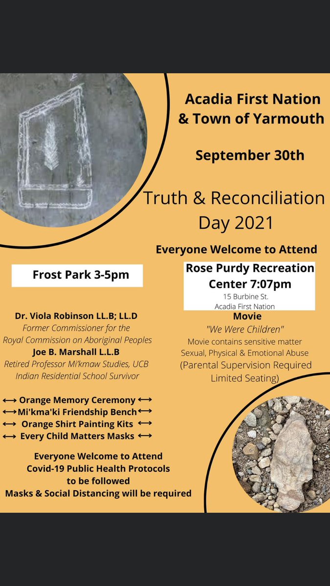 So looking forward to tomorrow’s activities and so very thankful we are doing this together. #TruthAndReconciliation #onestepatatime #yarmouthns #AcadiaFirstNation #educationmatters