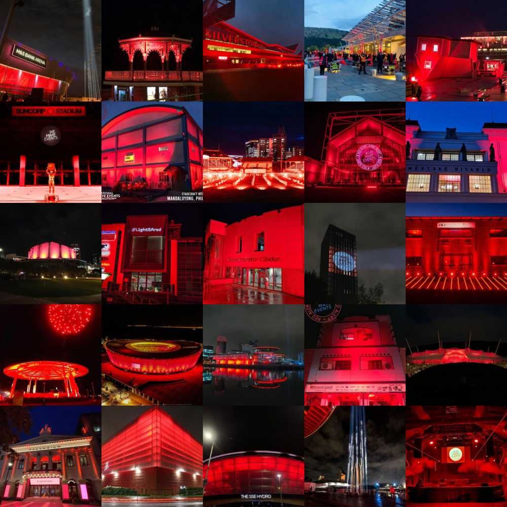 PlasaOnline's tweet photo. Where were you on 30 Sept 2020? If you were helping #WeMakeEvents and #LightItInRed amplify the live sector, get involved to mark one year since the Global Action Day! Share your pics using the #WeMakeEvents hashtag to appear on the Global Wall: https://t.co/skkuEIyfAd https://t.co/fqfiPFZKVy