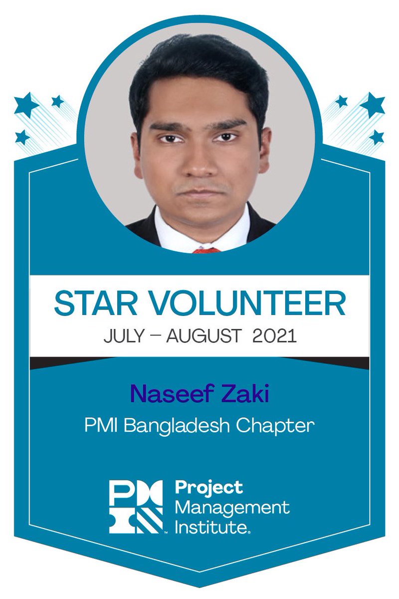 PMI_Bangladesh's tweet photo. Let’s congratulate PMIBD’s Star Volunteers Muhammad Niyamat Ullah PMP and Naseef Zaki for the month of July - August, 2021 who were also recognized at PMI Regional level in the August edition of Manage South Asia. Manage South Asia Link is: https://t.co/0MQIXXVCNn.

#pmibd https://t.co/ecuj20gB41