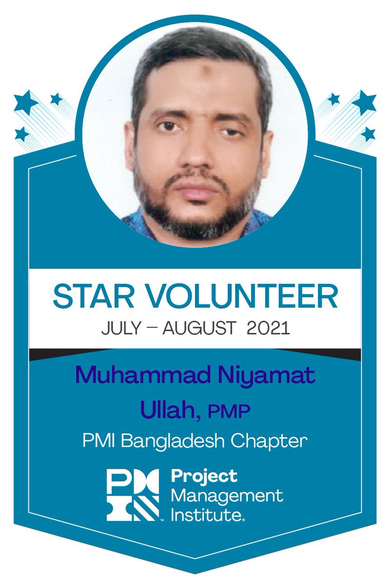 PMI_Bangladesh's tweet photo. Let’s congratulate PMIBD’s Star Volunteers Muhammad Niyamat Ullah PMP and Naseef Zaki for the month of July - August, 2021 who were also recognized at PMI Regional level in the August edition of Manage South Asia. Manage South Asia Link is: https://t.co/0MQIXXVCNn.

#pmibd https://t.co/ecuj20gB41