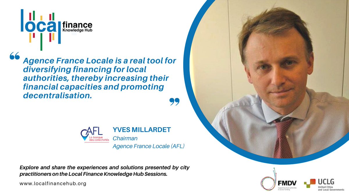 fmdv_org's tweet photo. Find out what is the role and operating modalities of local funding agencies through the example of @AgenceFRLocale and the interview of Yves Millardet, Chairman of Board, on the #LocalFinanceKnowledgeHub
👉 Interview: https://t.co/uxOyNcEKx1 https://t.co/QxKadFAw0A