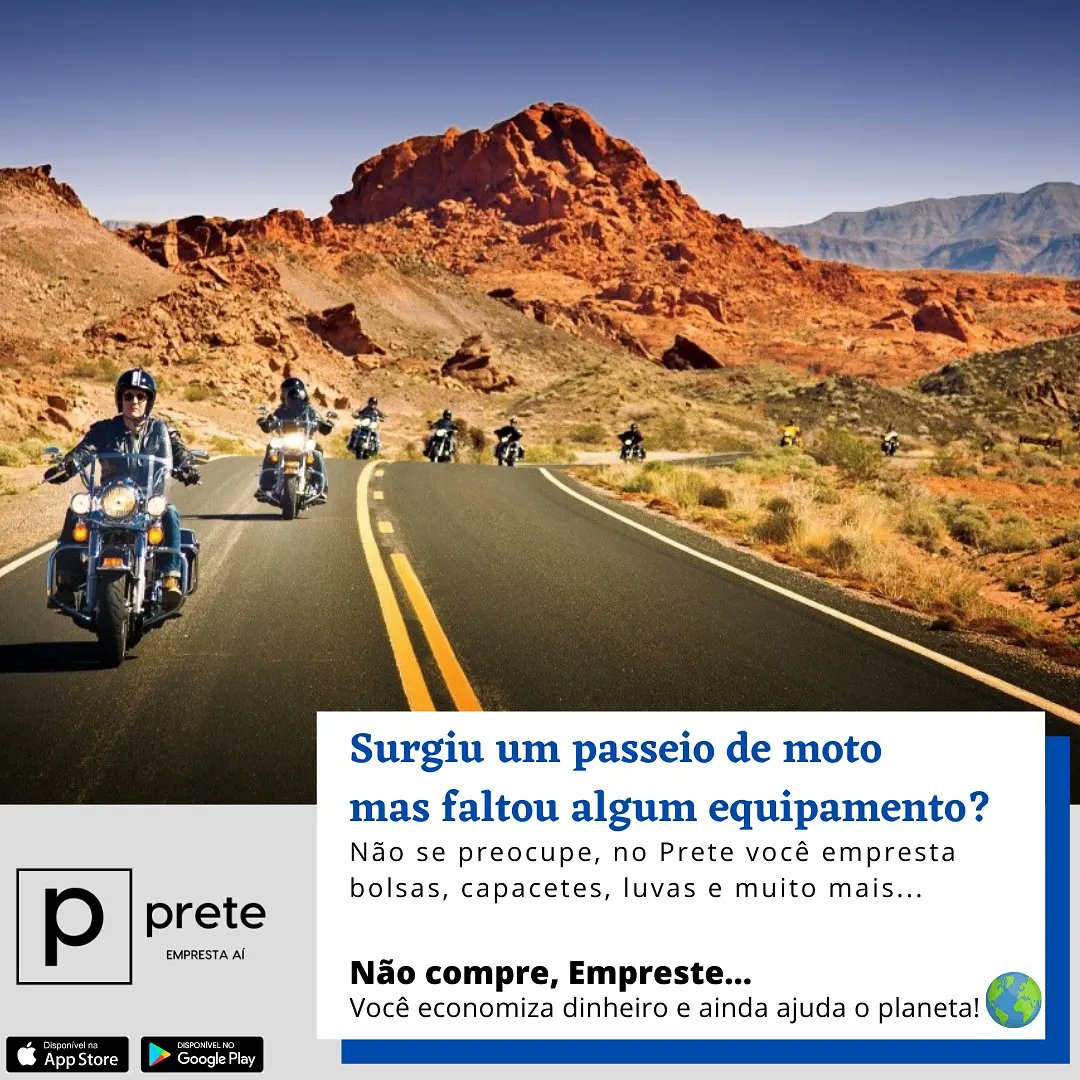 preteapp's tweet photo. No Prete você empresta equipamentos para tornar o seu passeio mais seguro e divertido!

Conheça a Plataforma Prete:
https://t.co/Qhbm6xhZLu

#preteapp #emprestar #borrow #sustentabilidade #changeyourmindset #habilidades #rendaextra #compartilhe #savetheplanet #usosustentavel https://t.co/CDBwfasSc2