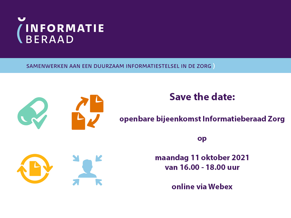 Maandag 11 oktober a.s. van 16.00 tot 18.00 uur is het #Informatieberaad Zorg. Deze bijeenkomst is openbaar en live te volgen. De agenda en vergaderstukken hiervoor staan vanaf nu online: bit.ly/IBVG111021. De link naar de online vergadering volgt later.
