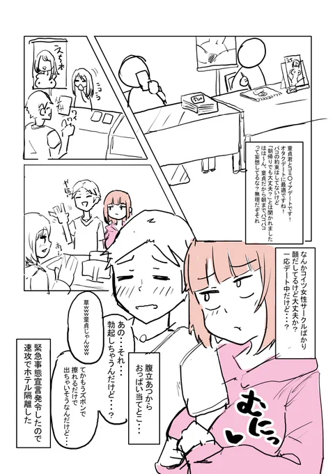 童貞と同人即売会に行ったらムラムラしたのでホテルでえっちな資料を撮られた話(2/4) 